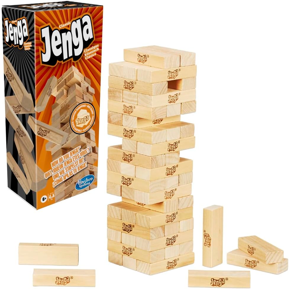 Juego De Mesa Hasbro Jenga Clásico - 54 Bloques Madera