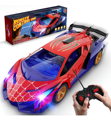 Carro A Control Remoto Spiderman 1:16, 2.4ghz Con Luces Rojo Spiderman