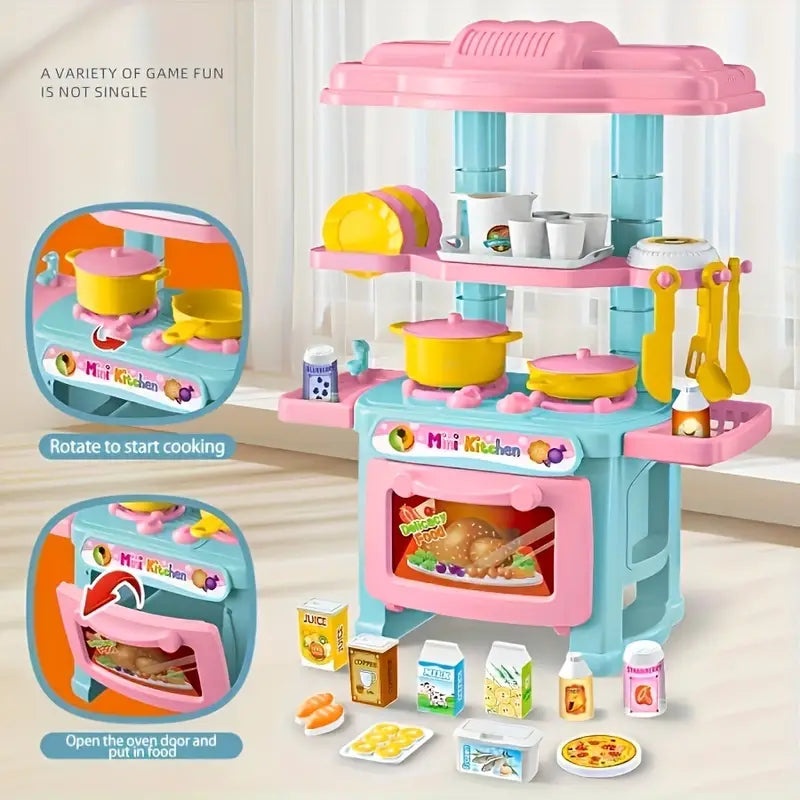 Set juguete de cocina en miniatura 48 Piezas Niña - Color Azul