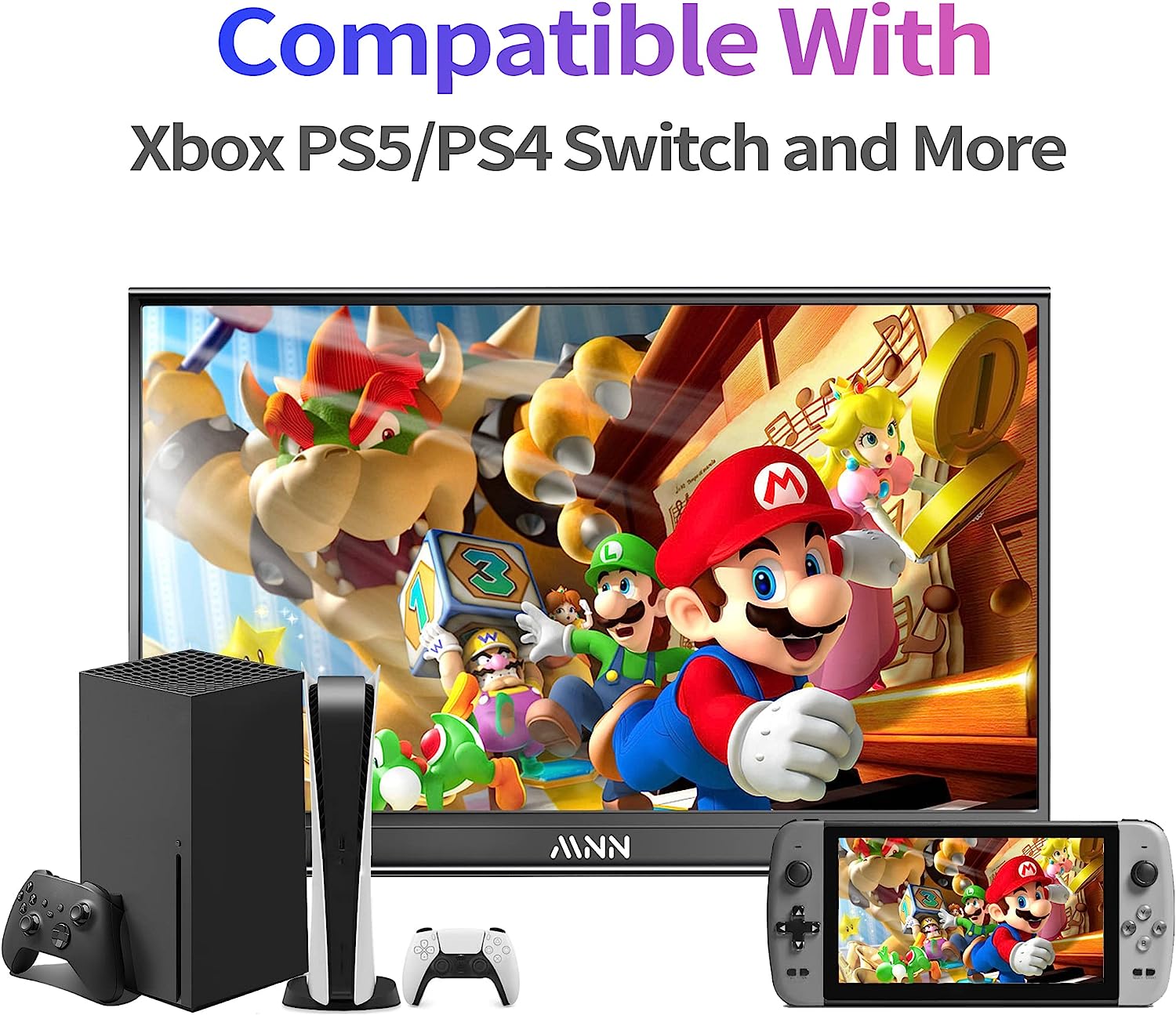 Monitor Portátil MNN 15.6inch Fhd 1080p Monitor Portátil