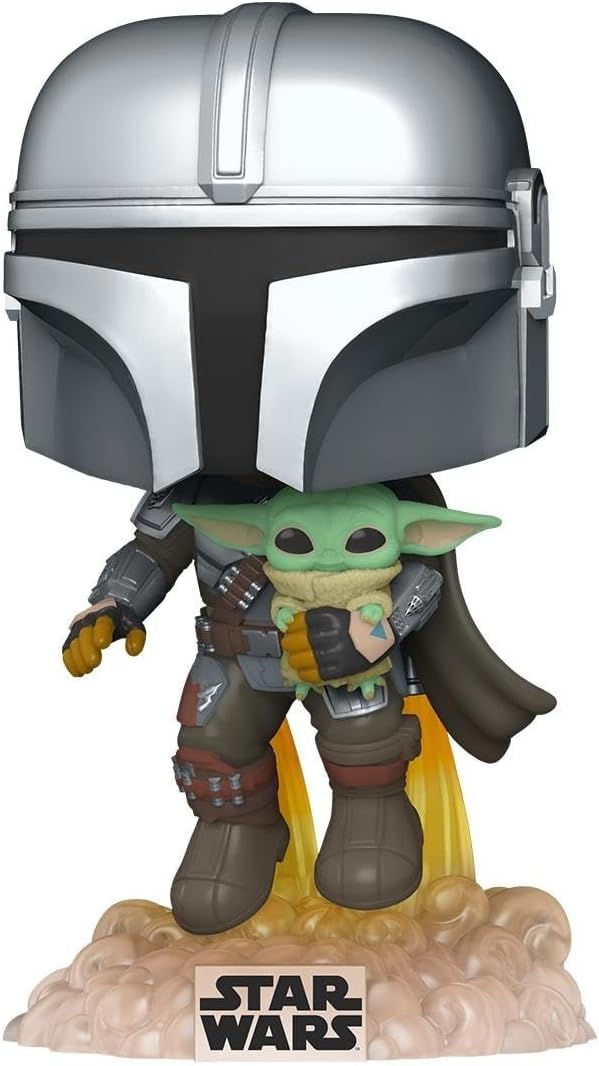 Funko Pop! Star Wars: El Mandalorian Volando Con Grogu