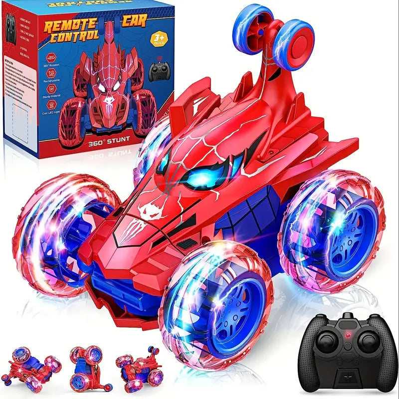 Carro Acrobático 2.4G con Luces LED en las Ruedas - Rotación 360º Spiderman