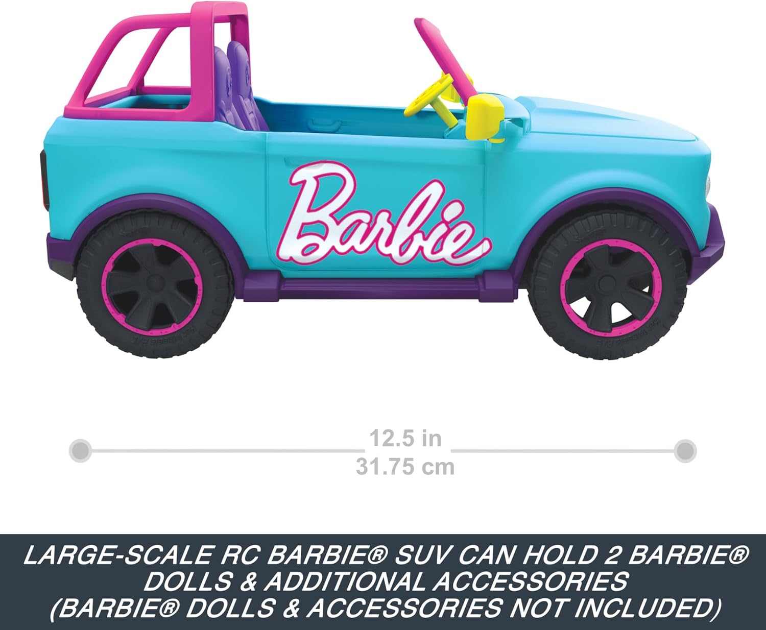Carro Hot Wheels Barbie Rc Suv, Control Remoto Y Pegatinas