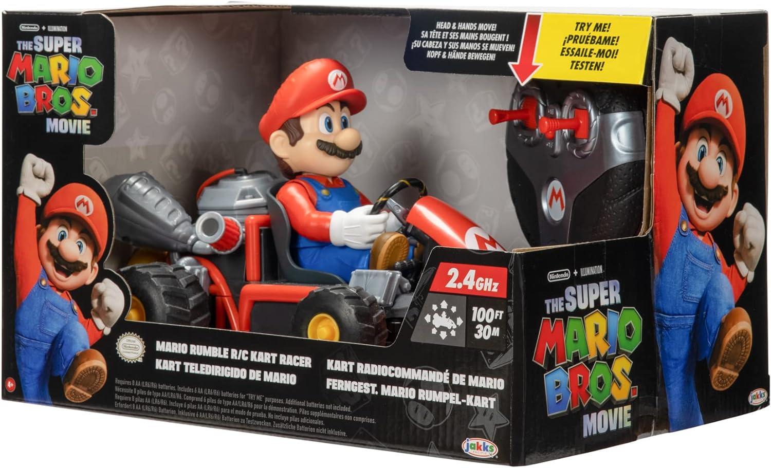 Carro Con Control Remoto Super Mario Bros Kart Racer Color Rojo