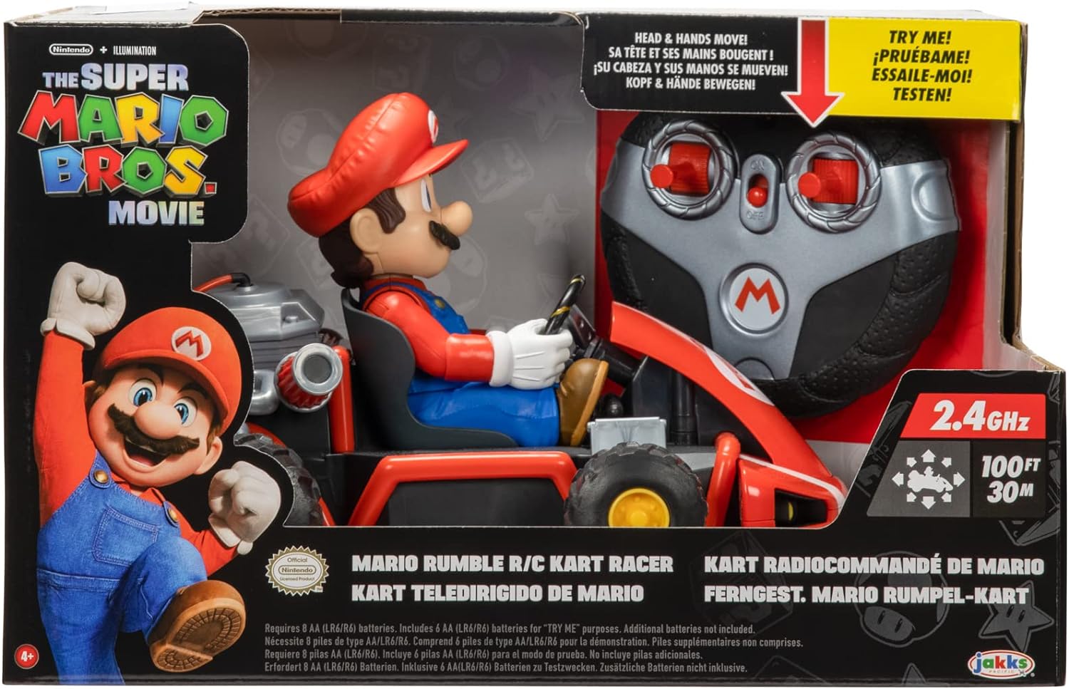 Carro Con Control Remoto Super Mario Bros Kart Racer Color Rojo