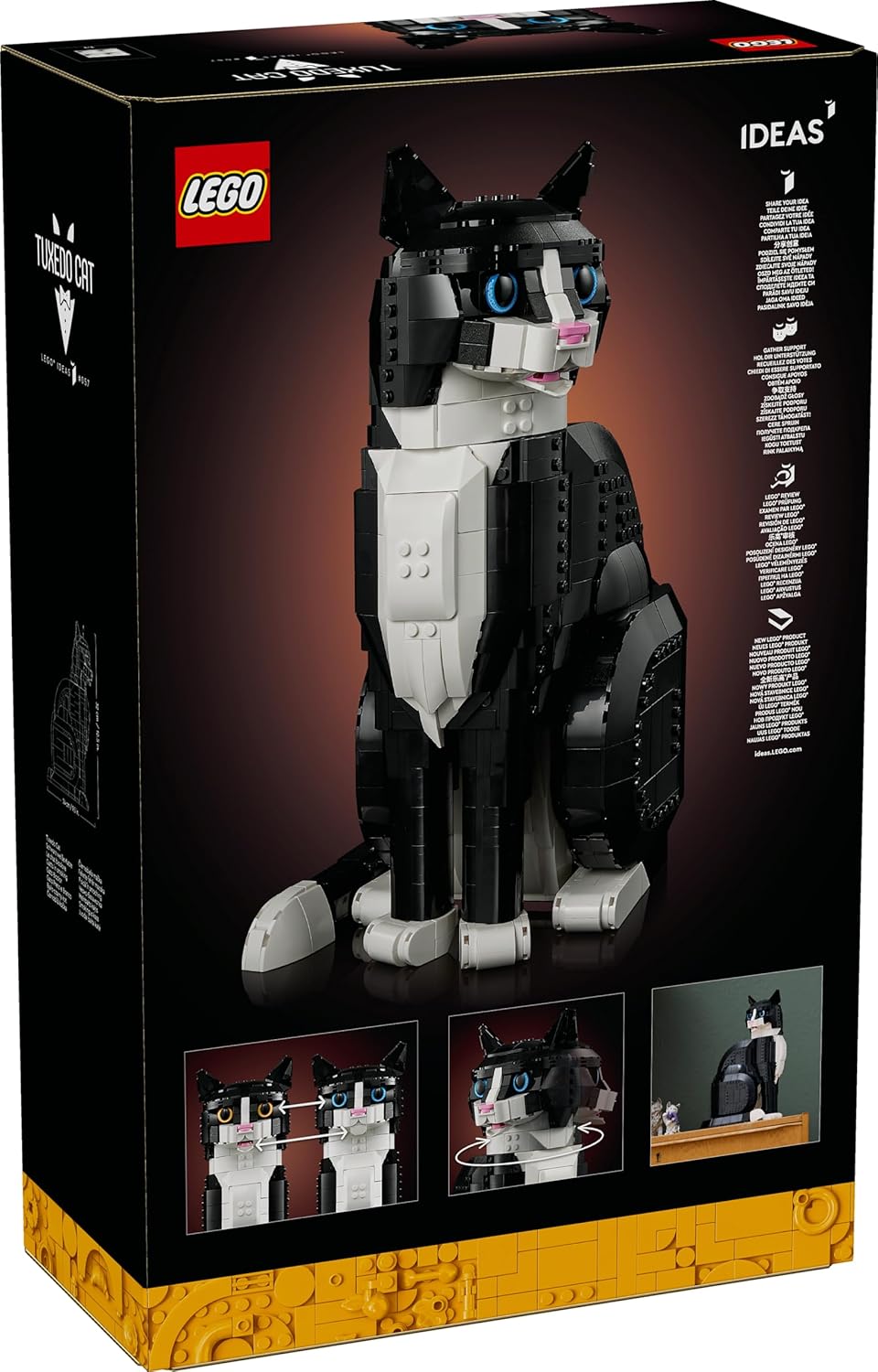Set De Construcción Lego Ideas Tuxedo Cat 21349 Para Adultos