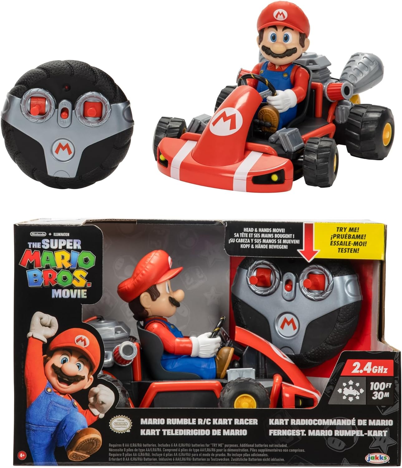 Carro Con Control Remoto Super Mario Bros Kart Racer Color Rojo