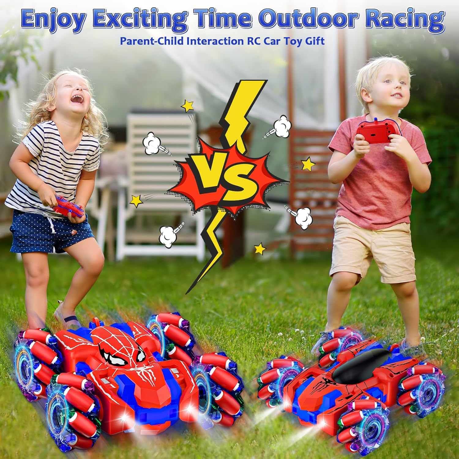 Spiderman Coche Control Remoto, Doble Cara 360° Acrobacias