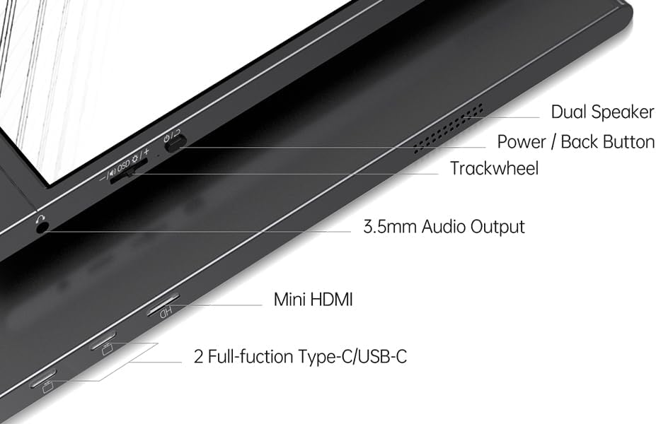 Monitor Portátil MNN 15.6inch Fhd 1080p Monitor Portátil