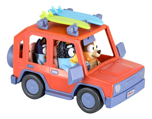 Set Vehículo 4x4 Familia Bluey + 4 Figuras + Accesorios
