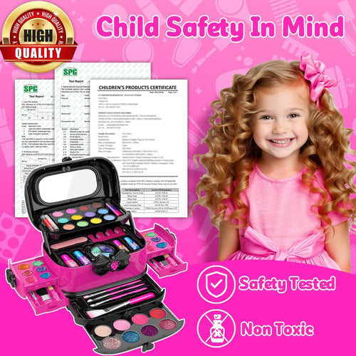 Kit De Maquillaje De 58 Piezas Para Niñas, Lavables