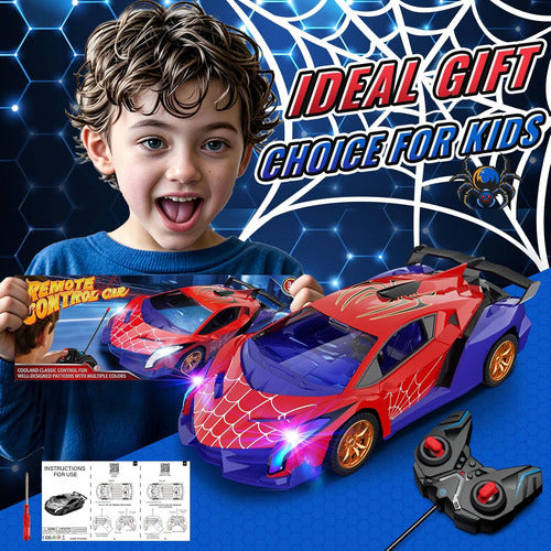 Carro A Control Remoto Spiderman 1:16, 2.4ghz Con Luces Rojo Spiderman