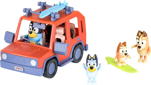 Set Vehículo 4x4 Familia Bluey + 4 Figuras + Accesorios