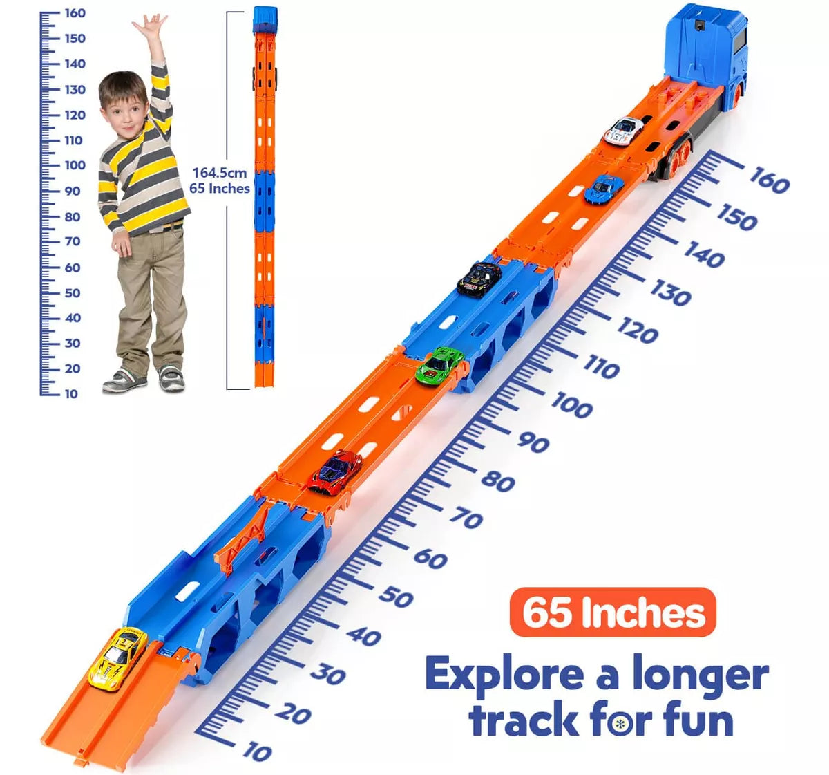 Camión Catapulta Pista De Carreras + 6 Carros