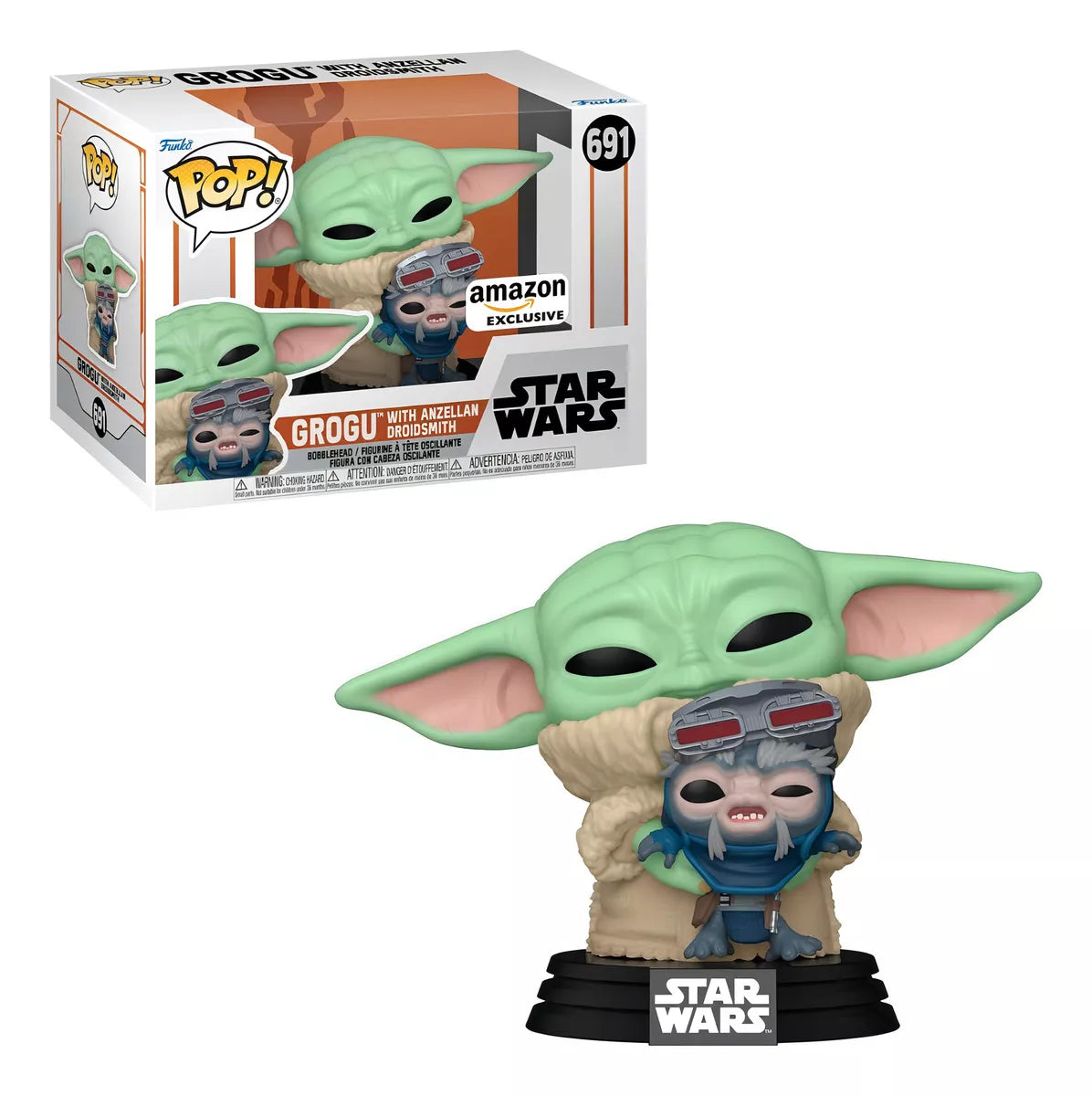 Funko Star Wars: Mandalorian - Grogu con Anzellan Droidsmith, Exclusivo