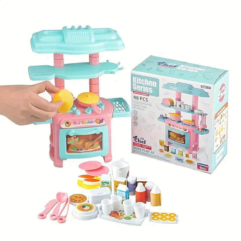 Set juguete de cocina en miniatura 48 Piezas Niña - Color Azul